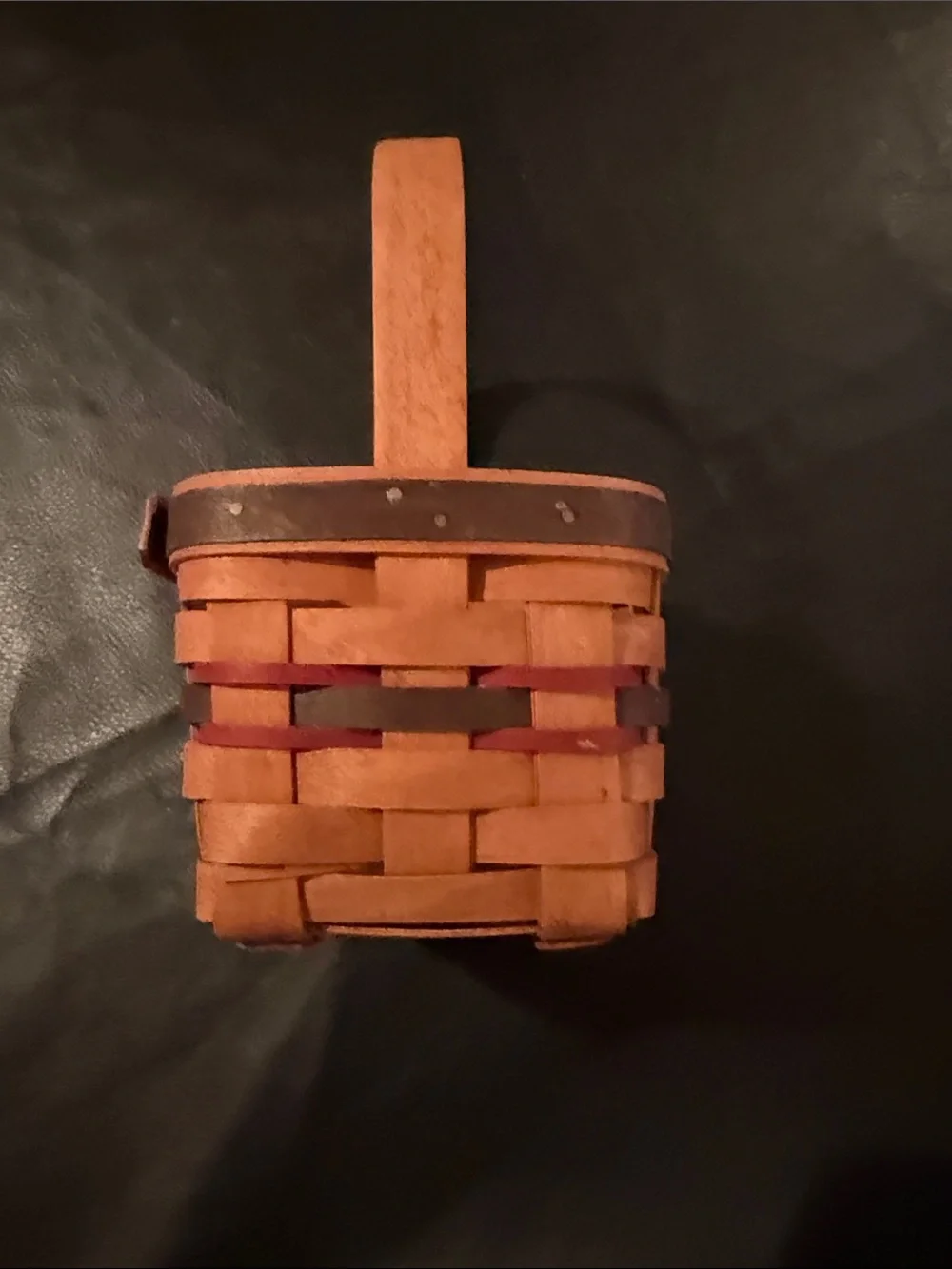 Longaberger Red and Natural Handwoven Inaugural Basket